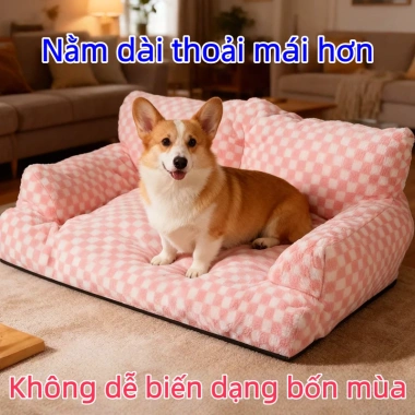 Sofa giường mèo mềm mại, giường chó chuồng mùa đông, giặt được 4 mùa - 450.000₫