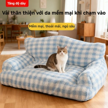 Sofa giường mèo mềm mại, giường chó chuồng mùa đông, giặt được 4 mùa - 450.000₫