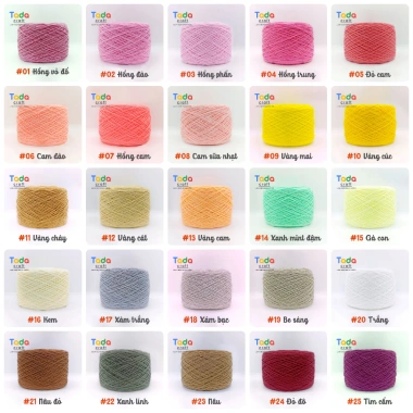 Sợi Cotton Việt Nam Cuộn 100g Mã Màu 01‑50 Giá 34.290 VND Giảm 27.000 VND