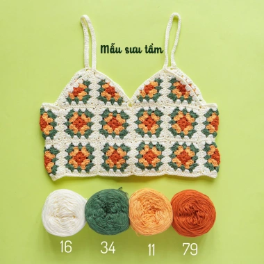 Sợi Cotton Việt Nam Cuộn 100g - Mã màu 51-102, Giá ưu đãi 27.000 VND, mềm mịn 6