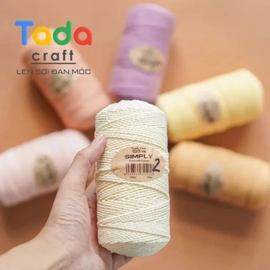 Sợi Simply Cotton Craft Yarn 150gr - Móc Túi & Mũ, Giá Giảm 43.200 VND, Tada Craft 5 Sợi Simply Cotton Craft Yarn 150gr - Móc Túi & Mũ, Giá Giảm 43.200 VND, Tada Craft 5