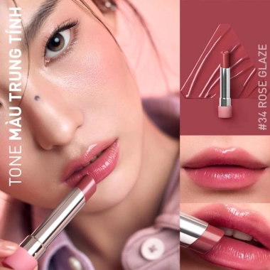 Son Bóng Dưỡng Môi 3CE Glazy Lip Glow - Dưỡng ẩm, Tô màu tự nhiên, Giá ưu đãi 398.000 VND 8