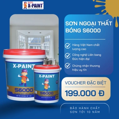 Sơn Bóng Ngoại Thất X-Paint S6.000 - Phủ Sáng Bóng, Bám Bẩn Kém, Giá 349.775đ 2