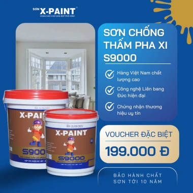 Sơn Chống Thấm Đa Năng X-Paint S9.000 - Pha Xi, Chống Mưa Ẩm, Chống Rong Rêu