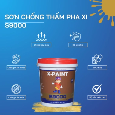 Sơn Chống Thấm Đa Năng X-Paint S9.000 - Pha Xi, Chống Mưa Ẩm, Chống Rong Rêu