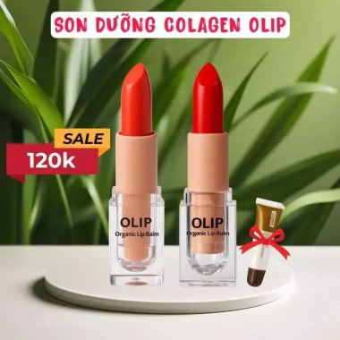 Son dưỡng môi Colagen OLIP 100% không chì Đỏ đậm và đỏ cam, an toàn cho môi sau phun xăm, giảm 22% chỉ 85.000₫