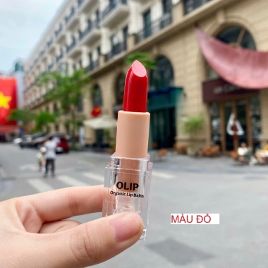 Son dưỡng môi Colagen OLIP 100% không chì Đỏ đậm và đỏ cam, an toàn cho môi sau phun xăm, giảm 22% chỉ 85.000₫