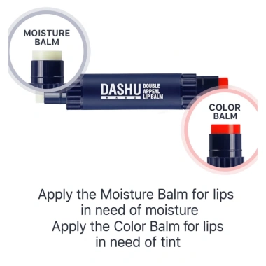 Son dưỡng môi đôi DASHU 2 trong 1 nam - Dưỡng ẩm + Tint đỏ, cứng không dính, 293k