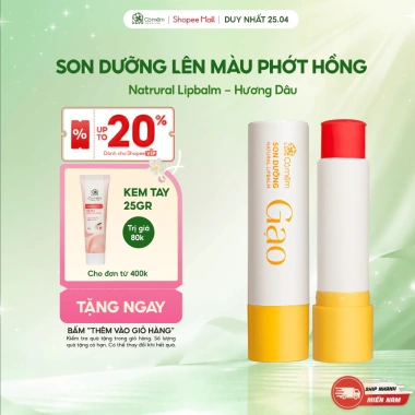 Son Dưỡng Môi Màu Gạo Hương Dâu 4,5g - Chống Khô Nẻ, Mềm Môi, Giá ưu đãi 130.000 VND