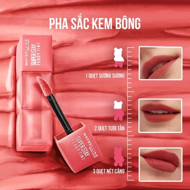 Son Kem Bông Lì Maybelline Superstay Teddy 5ml - Bền Màu, Giá Ưu Đãi 278.000 VND 3