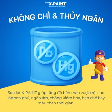 Sơn lót nội thất X-Paint S5.000 1kg chống kiềm ẩm thấm tặng chổi sơn giá 170.000 8 Sơn lót nội thất X-Paint S5.000 1kg chống kiềm ẩm thấm tặng chổi sơn giá 170.000 8