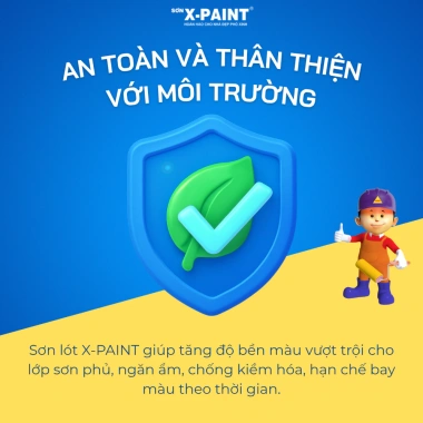 Sơn lót nội thất X-Paint S5.000 1kg chống kiềm ẩm thấm tặng chổi sơn giá 170.000