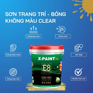 Sơn Mịn Ngoại Thất X-Paint E8 – Nhẵn mịn, kháng kiềm, chống nấm mốc, bền màu, 130.000 VND 2