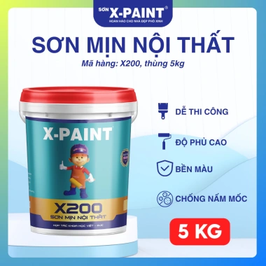 Sơn Mịn Nội Thất X-Paint X200 Độ Phủ Cao, Tiết Kiệm Sơn - Giá 239.280 VND