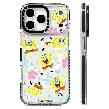 SpongeBob SquarePants Ốp Lưng Sạc Không Dây Silicone Mềm Trong Suốt Cho iPhone 12‑17 Pro Max/17 AIR, Chống Sốc