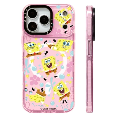 SpongeBob SquarePants Ốp Lưng Sạc Không Dây Silicone Mềm Trong Suốt Cho iPhone 12‑17 Pro Max/17 AIR, Chống Sốc