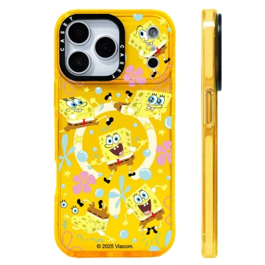 SpongeBob SquarePants Ốp Lưng Sạc Không Dây Silicone Mềm Trong Suốt Cho iPhone 12‑17 Pro Max/17 AIR, Chống Sốc