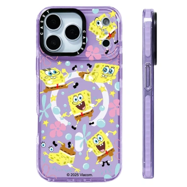 SpongeBob SquarePants Ốp Lưng Sạc Không Dây Silicone Mềm Trong Suốt Cho iPhone 12‑17 Pro Max/17 AIR, Chống Sốc