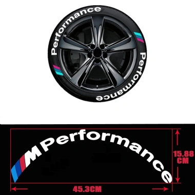 Sticker chữ M-Performance 3D chống thấm nước - Dán trang trí lốp xe đua bền màu