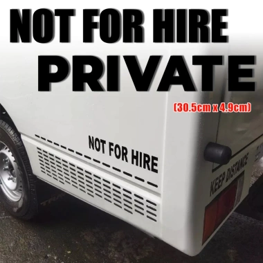 Sticker Xe Private Not For Hire Chống Thấm Nước Phản Quang Decal Vinyl Bền Đẹp Tầm Nhìn Cao Giá 56.895₫