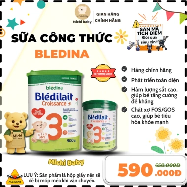 Sữa Bột Michibaby Bledina Đủ Số 1 2 3 400g 900g Giá ưu đãi 128.000 VND 2