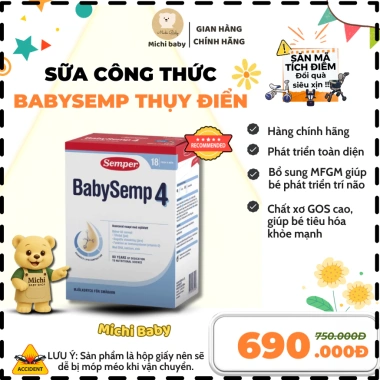 Sữa Công Thức BabySemp Thụy Điển 800g MC714 - Đầy Dưỡng, Hỗ Trợ Phát Triển Bé, Giá Ưu Đãi 710.000 VND