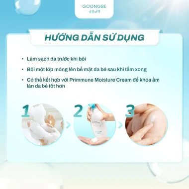 Sữa Dưỡng Ẩm 72H GOONGBE Primmune Moisture Lotion 350ml - Dưỡng ẩm, làm dịu, phục hồi da bé, chỉ 98.000₫
