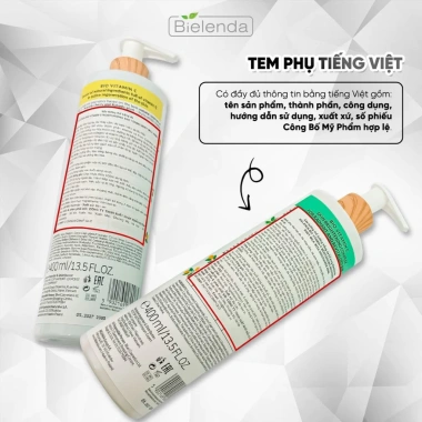 Sữa dưỡng thể Bielenda Bio Vitamin C 400ml - Dưỡng ẩm, làm trắng da, giảm thâm, chỉ 399.000₫