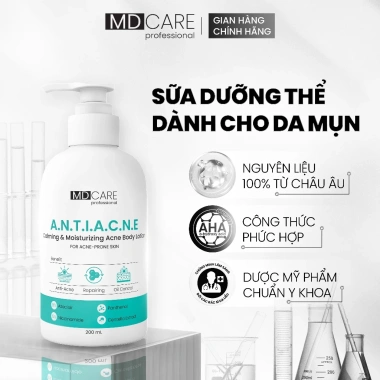Sữa Dưỡng Thể Da Mụn MD CARE Calming Moisturizing 200ml - Giảm Giá Đến 427.500₫