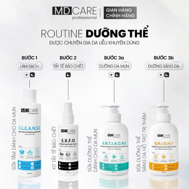 Sữa Dưỡng Thể Sáng Da Mờ Thâm Alpha Arbutin Niacinamide MD CARE 200ml - Giá 532k