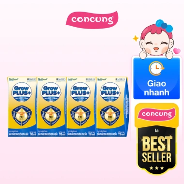 Sữa GrowPLUS+ Non Vàng 2+ 110ml - Lốc 4 hộp, Giảm giá 41k, Dinh dưỡng tăng trưởng trẻ 2 Sữa GrowPLUS+ Non Vàng 2+ 110ml - Lốc 4 hộp, Giảm giá 41k, Dinh dưỡng tăng trưởng trẻ 2