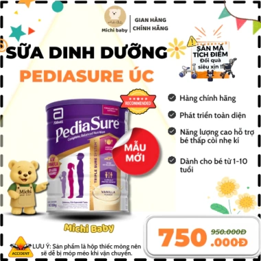Sữa PediaSure Úc 850g Vani/Dâu Mẫu mới 1-10 tuổi - Giảm giá 700.000đ (MC704) 2 Sữa PediaSure Úc 850g Vani/Dâu Mẫu mới 1-10 tuổi - Giảm giá 700.000đ (MC704) 2