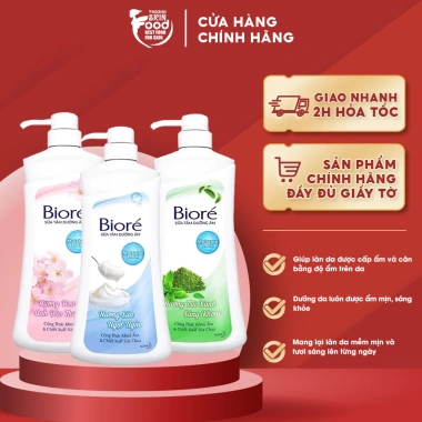 Sữa Tắm Dưỡng Ẩm Mịn Da Bioré 530g - Dưỡng ẩm sâu, Da mềm mịn, Giá chỉ 99.000₫