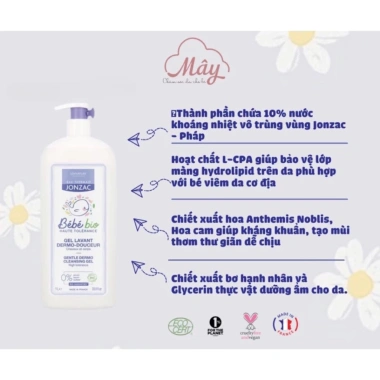 Sữa tắm gội 2in1 hữu cơ cho bé sơ sinh Eau Thermale Jonzac Gel Lavant - Giảm còn 250.000đ 4