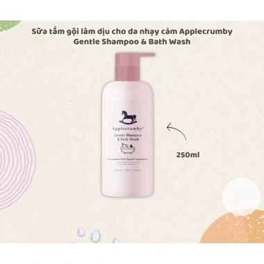 Sữa tắm gội Applecrumby Gentle 250ml – Dưỡng êm da nhạy cảm, giảm 20% còn 390.000₫