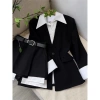 Suit hai áo nữ Hot Girl, quần váy, áo khoác cạp cao dài – Yujie O1ZT giá chỉ 277k 3