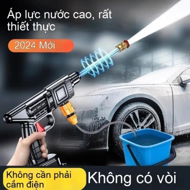 Súng phun nước không dây áp suất cao - Máy rửa xe, làm sạch điện, công suất mạnh, giá 172.200₫