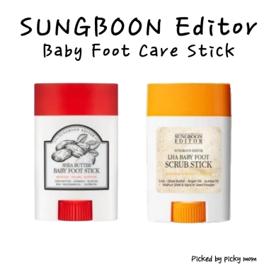 SUNGBOOON Que Dưỡng ẩm Shea & Que Chà Nhẹ Raha - Chăm sóc bàn chân bé, gót chân nứt khô, cuộn tiện, giá 238.729đ
