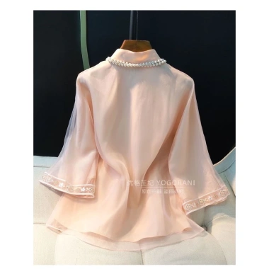 Sườn Xám Áo Plus Size Nữ Trung Hoa Cổ Đứng Thêu Chữ Thập Mùa Xuân 2.023 4