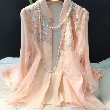 Sườn Xám Áo Plus Size Nữ Trung Hoa Cổ Đứng Thêu Chữ Thập Mùa Xuân 2.023 8