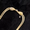 Sườn xám khóa tấm phong cách Trung Hoa, đuôi dài, vải khóa đường, thích hợp Hanfu 2