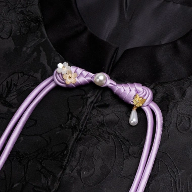 Sườn xám khóa tấm phong cách Trung Hoa, đuôi dài, vải khóa đường, thích hợp Hanfu 7