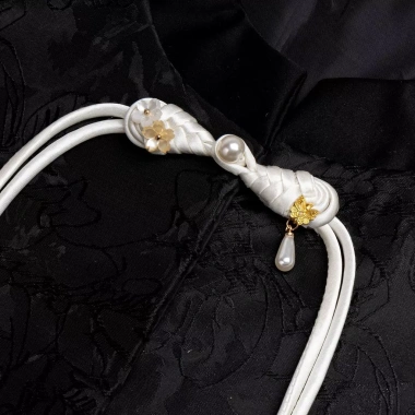 Sườn xám khóa tấm phong cách Trung Hoa, đuôi dài, vải khóa đường, thích hợp Hanfu 8