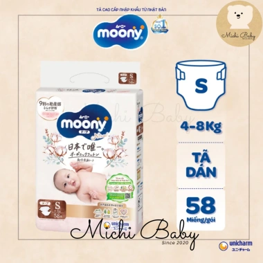 Tã Bỉm Moony Natural Trắng Dán/Quần NB62 S58 M46 L38 L36 XL32 Michi Baby MC555 Giá chỉ 295k 3 Tã Bỉm Moony Natural Trắng Dán/Quần NB62 S58 M46 L38 L36 XL32 Michi Baby MC555 Giá chỉ 295k 3