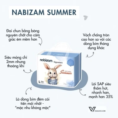 Tã bỉm quần NABIZAM Summer Hàn Quốc Mềm Mại Thấm Hút Size M32/L30/XL26/2XL22 240k 3 Tã bỉm quần NABIZAM Summer Hàn Quốc Mềm Mại Thấm Hút Size M32/L30/XL26/2XL22 240k 3