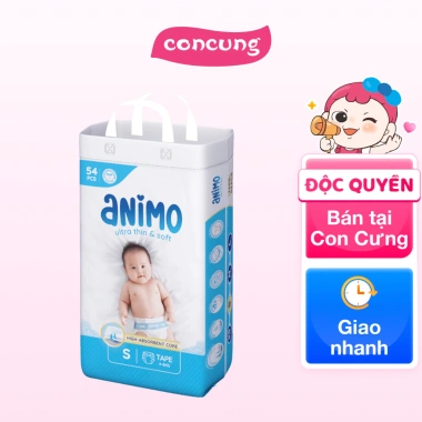 Tã dán Animo Siêu Mềm Thoáng S 54 miếng - Giảm giá, chỉ 141.699₫ | Con Cưng 2 Tã dán Animo Siêu Mềm Thoáng S 54 miếng - Giảm giá, chỉ 141.699₫ | Con Cưng 2