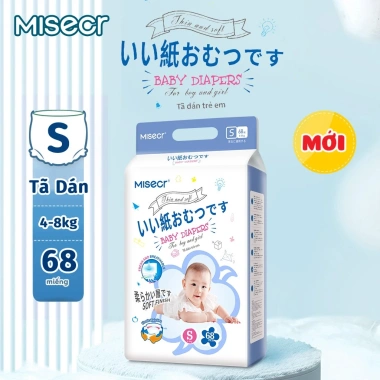 Tã Dán Misecr Siêu Khô Thoáng Mega Jumbo 100% Thoáng Khí NB‑S‑M‑L‑XL‑2XL‑3XL Giá 159k