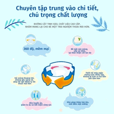Tã Dán Misecr Siêu Khô Thoáng Mega Jumbo 100% Thoáng Khí NB‑S‑M‑L‑XL‑2XL‑3XL Giá 159k