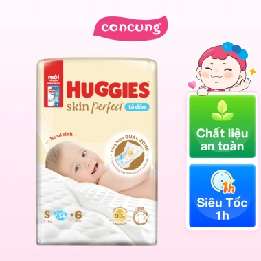 Tã dán sơ sinh Huggies Skin Perfect S 4-8kg 54 miếng - Giá chỉ 195.000đ, giảm so với 234.000đ 2 Tã dán sơ sinh Huggies Skin Perfect S 4-8kg 54 miếng - Giá chỉ 195.000đ, giảm so với 234.000đ 2