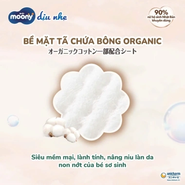 Tã MOONY Dịu Nhẹ Natural cao cấp NB62+4 S58+2 M46/L38 XL32 - Giá 301.000₫ giảm sâu